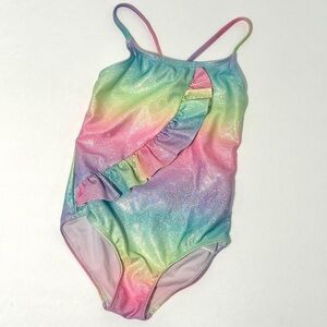 Girls Shiny Rainbow Full Swimsuit